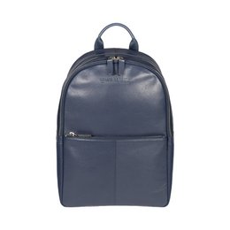 RB2001D | Netbook/tablet rygsæk i nylon/ægte læder, med let fibre. Lynlåslukning og justerbare skulderstropper - Blå farve - Mål: 27 x 38 x 14 cm Emballage: Non-woven stoftaske