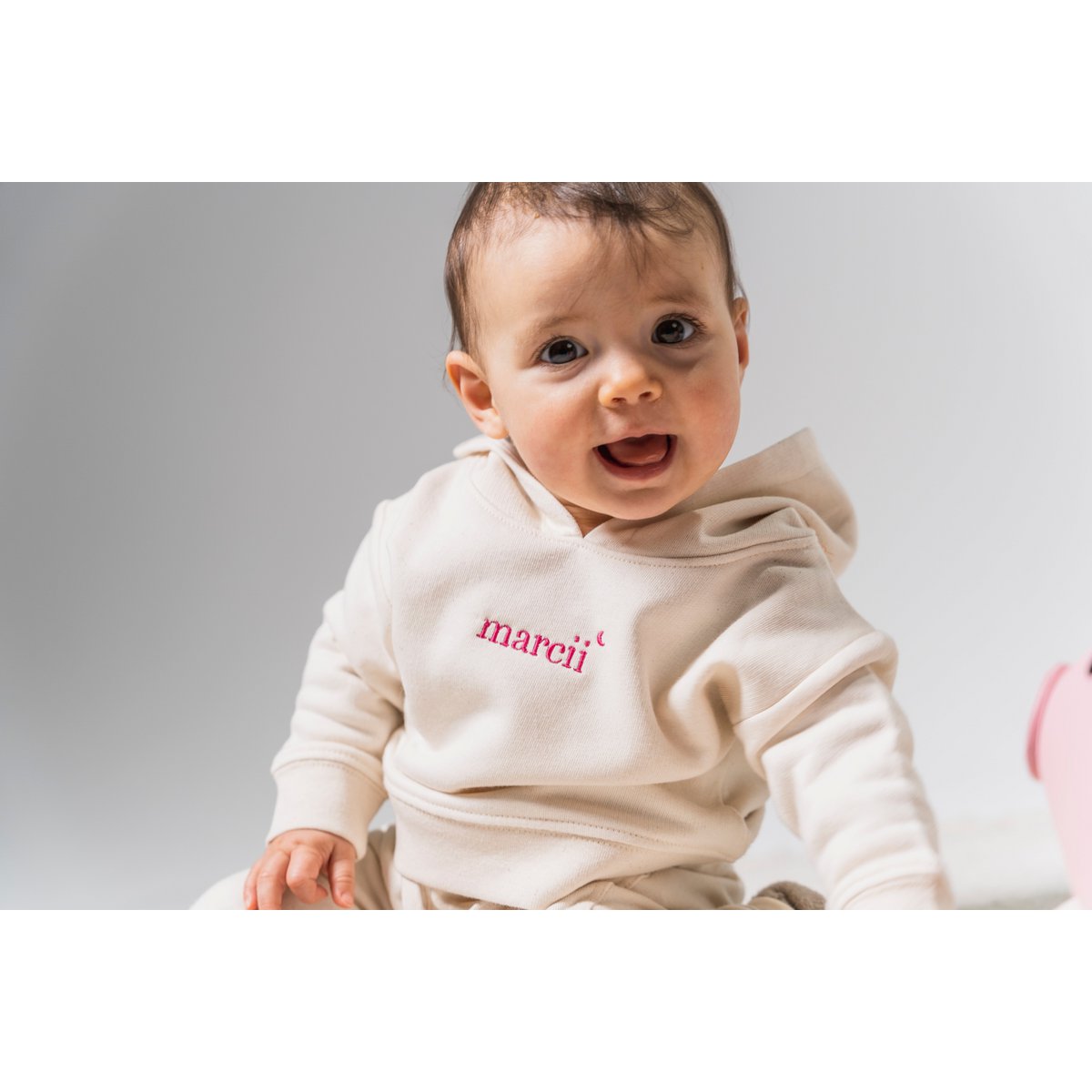 FELPA CON CAPPUCCIO "PureNature" - Stick Pink