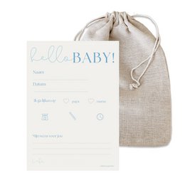 Babyshower -kort lige blå 10 stk.