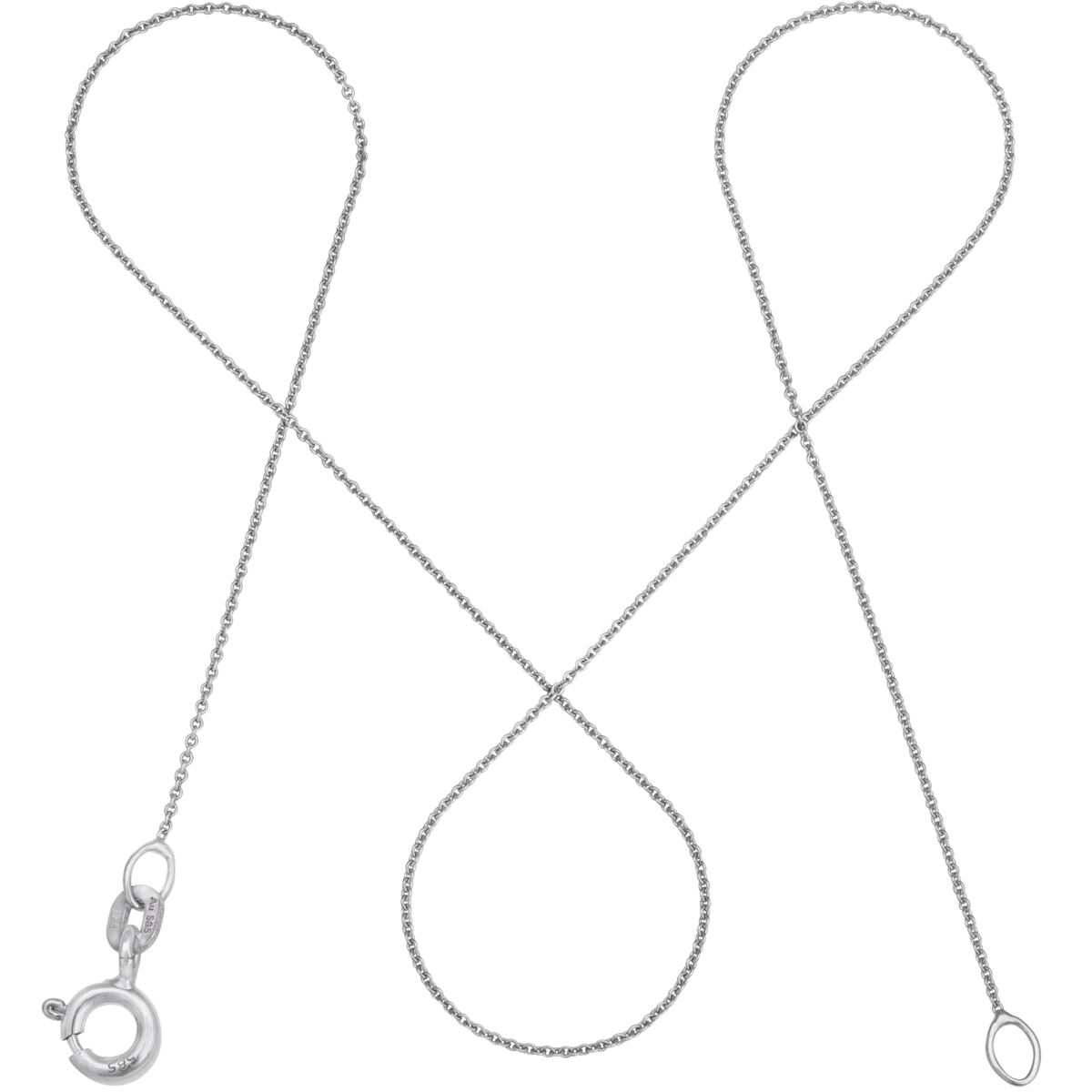 DELICATE anchor chain in delicate 14k white gold