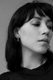 MATERIKA long ear studs square
