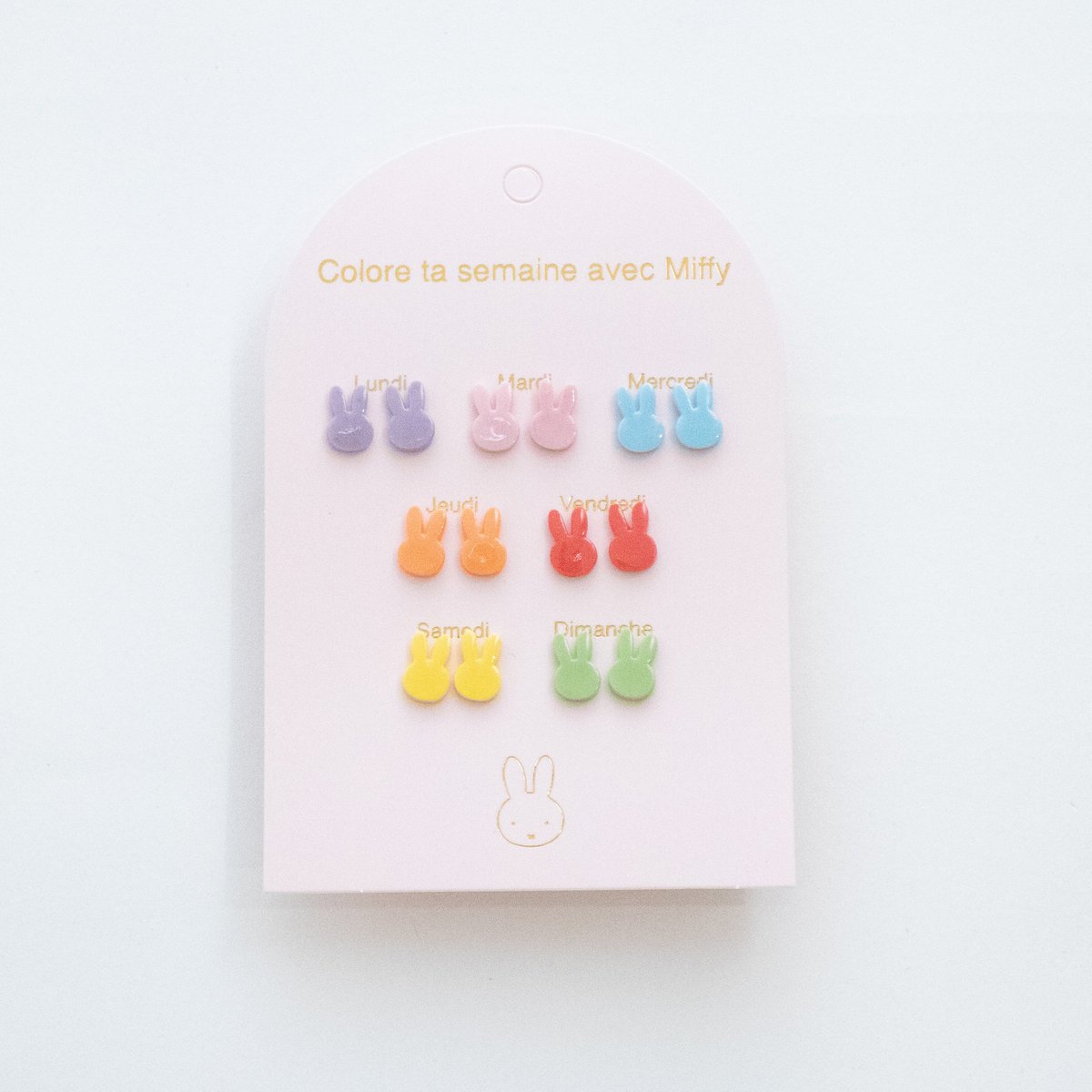 Set of 7 pairs of Miffy without nickel earrings