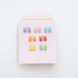 Set of 7 pairs of Miffy without nickel earrings