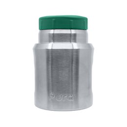  Large stainless steel thermos food jar, cylindrical shape, green lid, 400ml capacity, insulated container