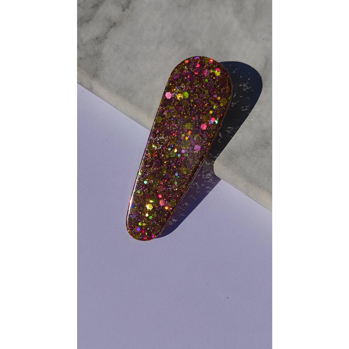 ⋒ pacchetto di clip per capelli in resina - Fuoco glitter (8 articoli) ⋒