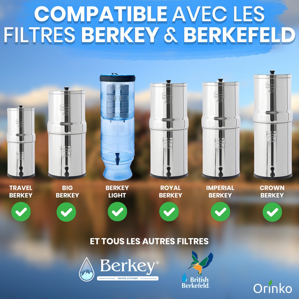 Filterpatronen für den Wasserfilter durch Schwerkraft - kompatibel mit Berkey und Berkefeld Filter