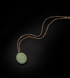 Botanical Mother of Pearl Medallion Necklace