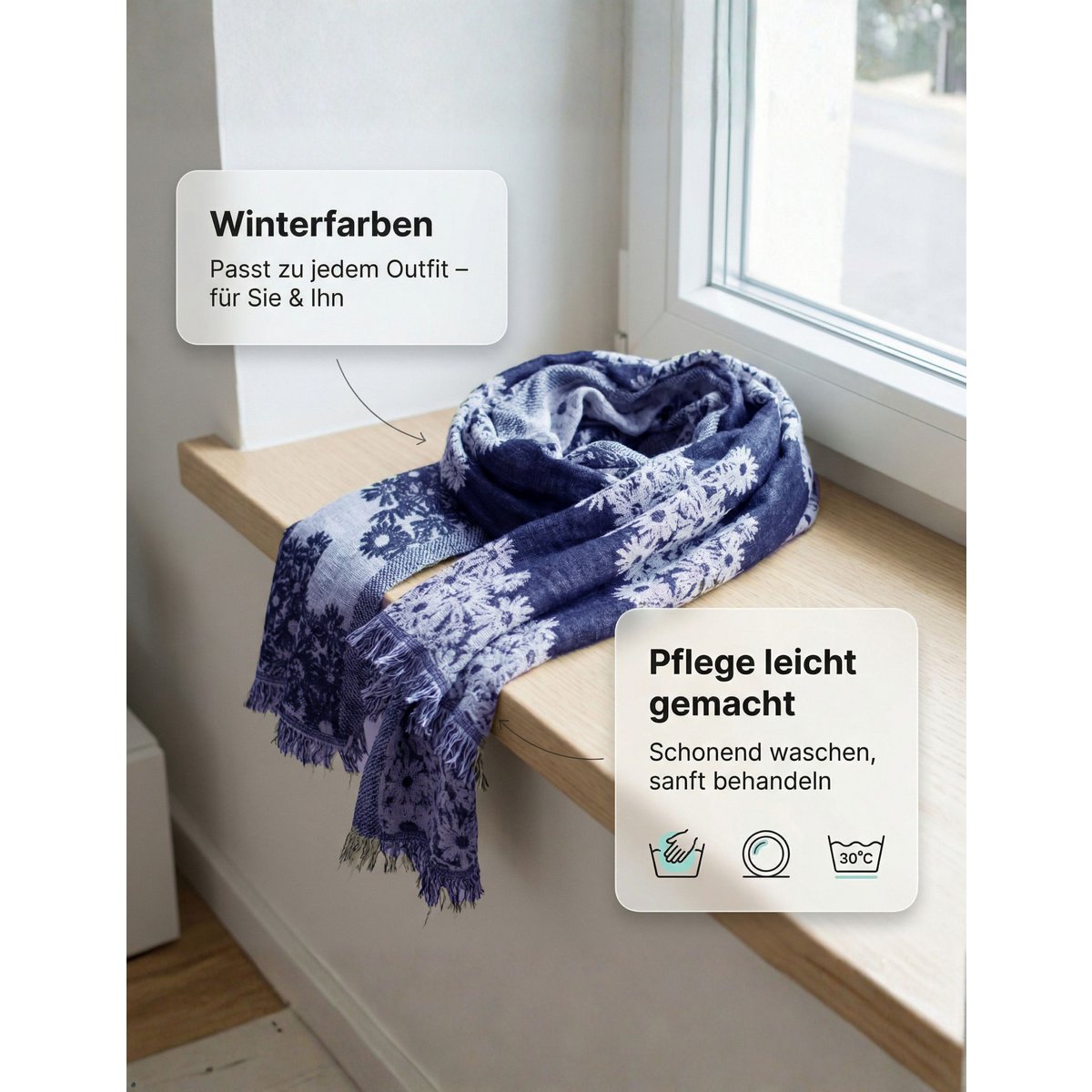 Sunsa dames sjaals, winter sjaalhals gemaakt van katoen en viscose, damesjaals voor herfst/winter, multifunctionele doek als een sjaal/sjaal of stal/schouderdoek