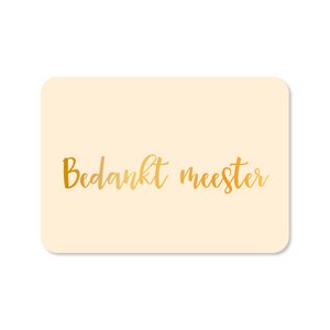 Greeting card Thank you master (with gold foil)