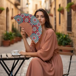 Folding Silk Fan Baraka V1