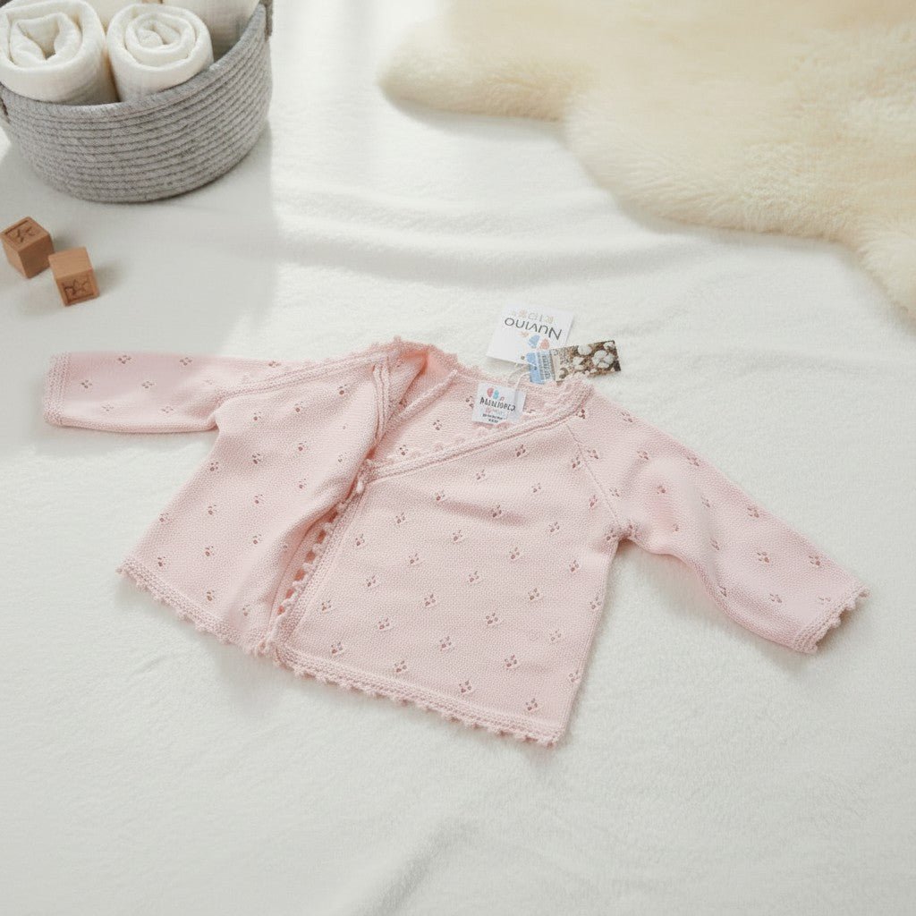 Cardigan per neonato lavorato a maglia Nuvinokids® Rosa tenue