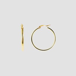 "Edina", pendientes de aro decorativos de acero inoxidable Ø 25 mm, color dorado