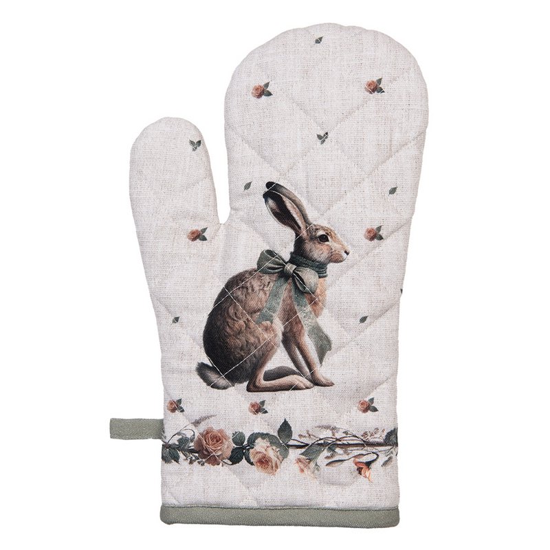 Ofenhandschuh 18x30 cm Beige Baumwolle