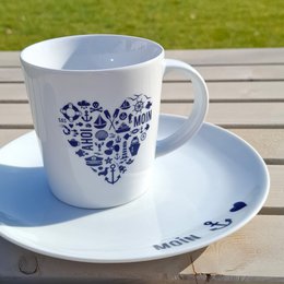 Grande tasse de porcelaine de nordique par cœur fabriqué en UE