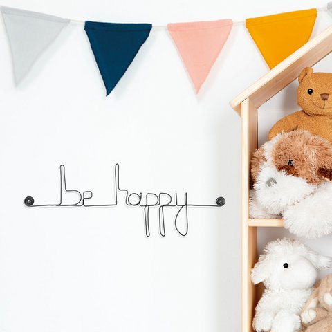 Wire Wall Decor Word “Be happy”