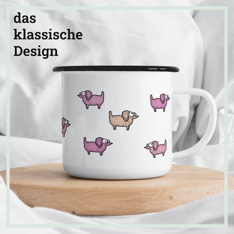 Emailletasse – Pudel Rudel