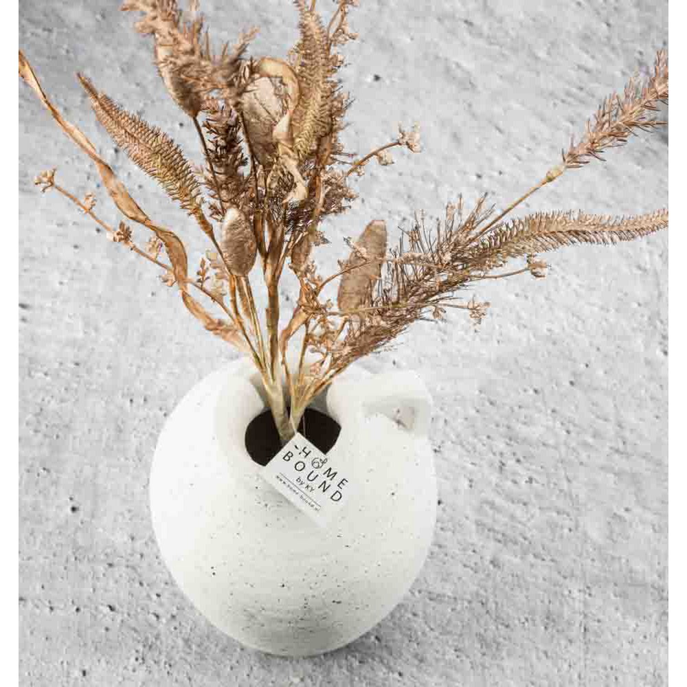 Earthenware vase with handle natural