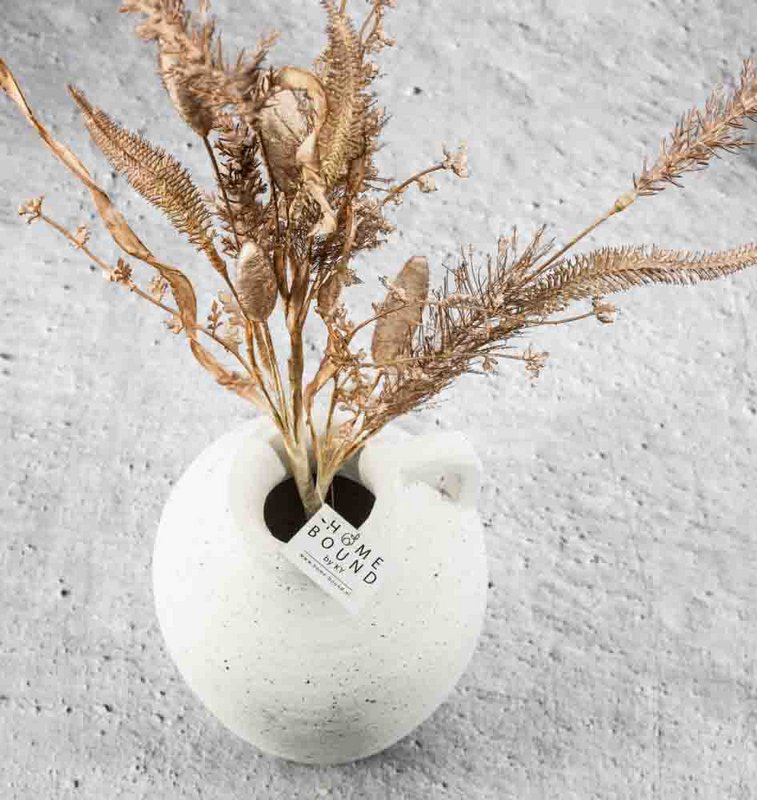 Earthenware vase with handle natural