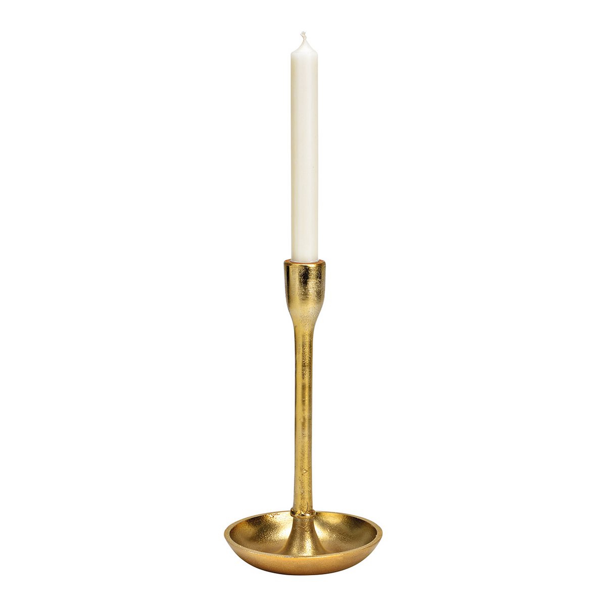 Candle holder made of metal gold (W/H/D) 13x26x13cm