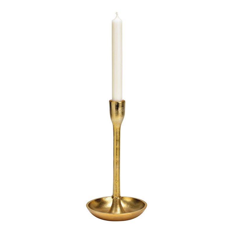 Candle holder made of metal gold (W/H/D) 13x26x13cm
