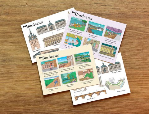 Illustrierte Postkarten Bordeaux