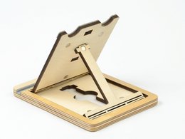 Support pour tablette en bois Krea-Wood fait à la main en bois de bouleau, couleur naturelle