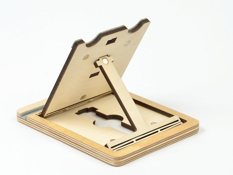 Support pour tablette en bois Krea-Wood fait à la main en bois de bouleau, couleur naturelle