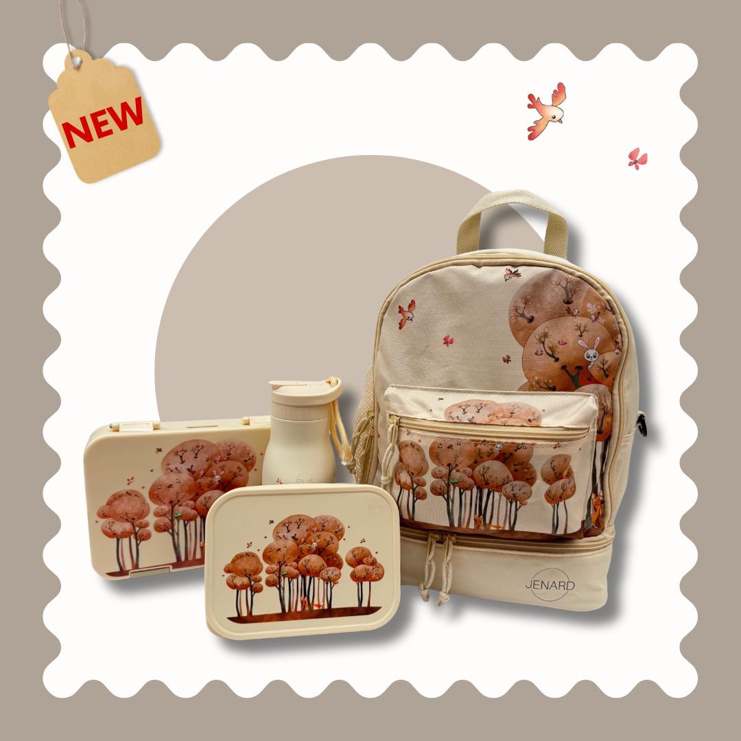 Biberón infantil de acero inoxidable JENARD® – animales del bosque crema