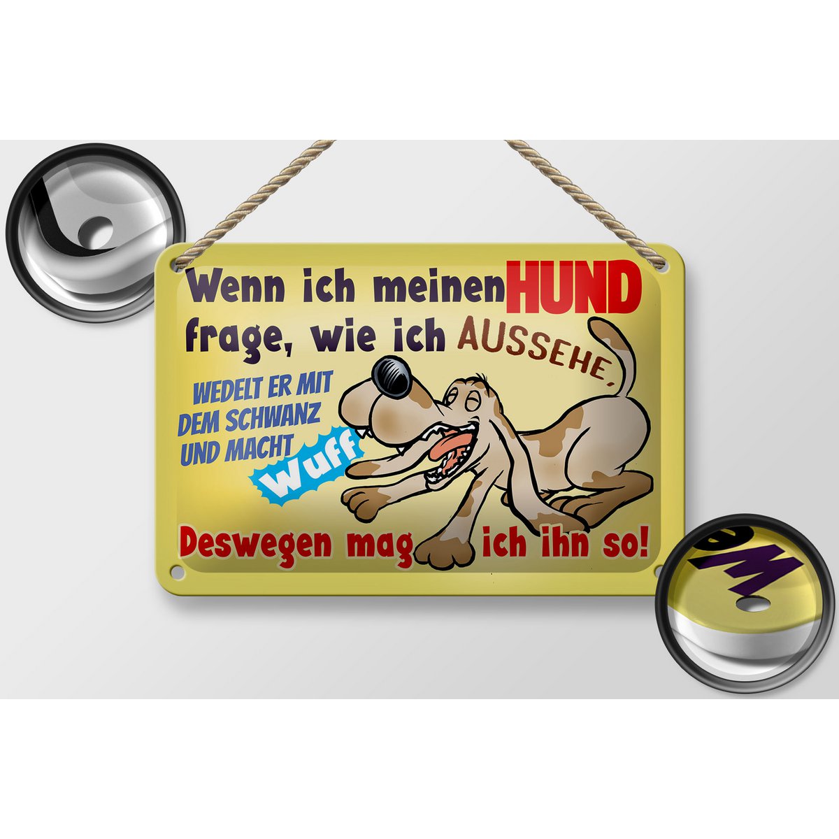 Tin sign saying 18x12cm when I ask my dog ​​decoration