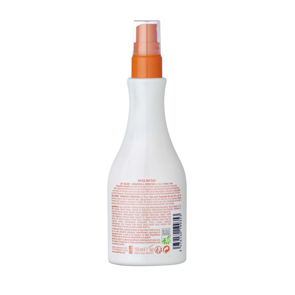 LAIT SPRAY MONOI PARFUM SOLEIL DES ILES SPF 50
