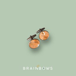 stainless steel CUFFLINKS with cork fabric