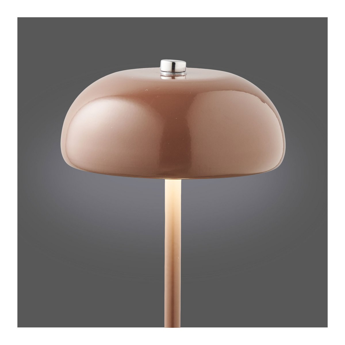 Margate Table lamp, metal, rechargeable, brown, ø13 cm