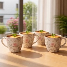 Kaffeebecher | Handgefertigte Pfingstrose handgefertigt | Steingut