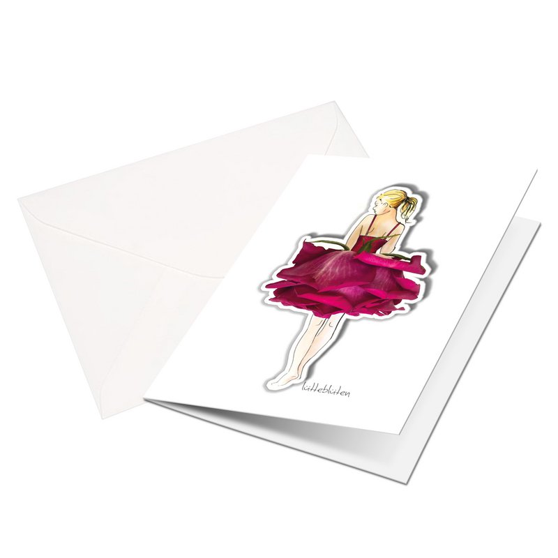 Tarjeta plegable Rose Ballet con imán