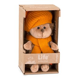 Peluche Life, Erizo Fluffy con boina mostaza 25cm