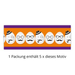 5 coole Hipster Oster Transparentlichter, lila orange