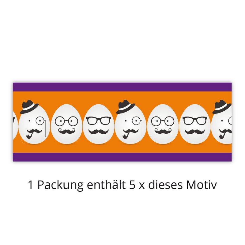 5 coole Hipster Oster Transparentlichter, lila orange
