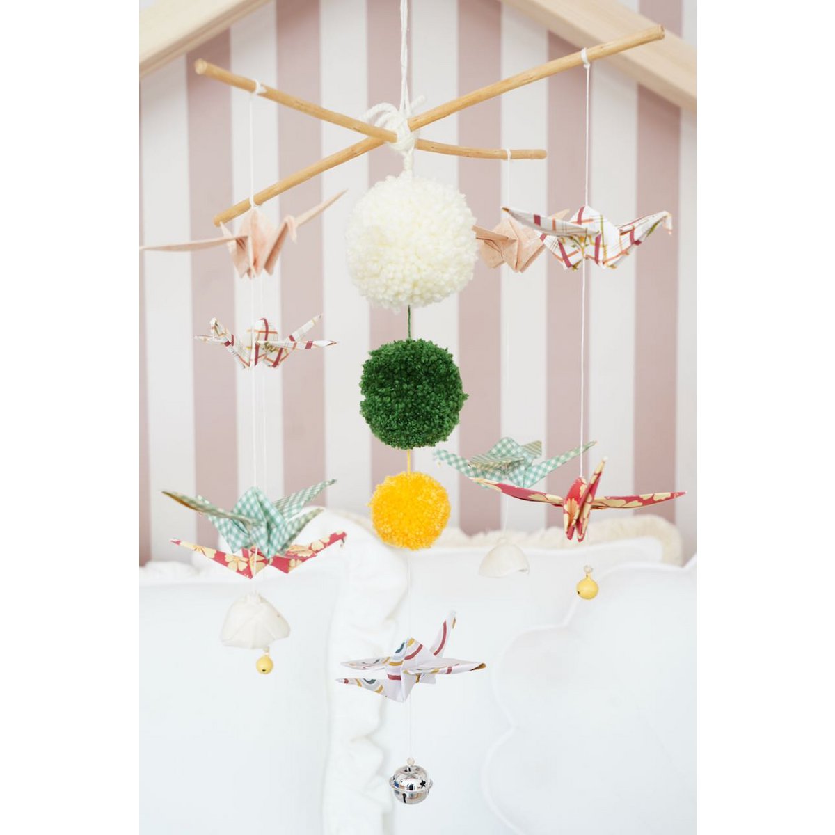 “Vintage vibe” Origami Nursery Mobile