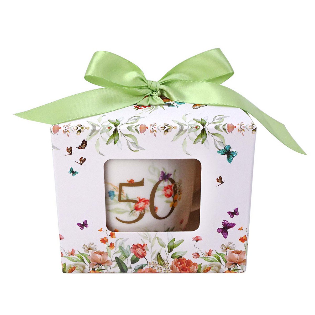 DUO Occasional Mug 400ml, Birthday “50”, in a giftbox with a ribbon