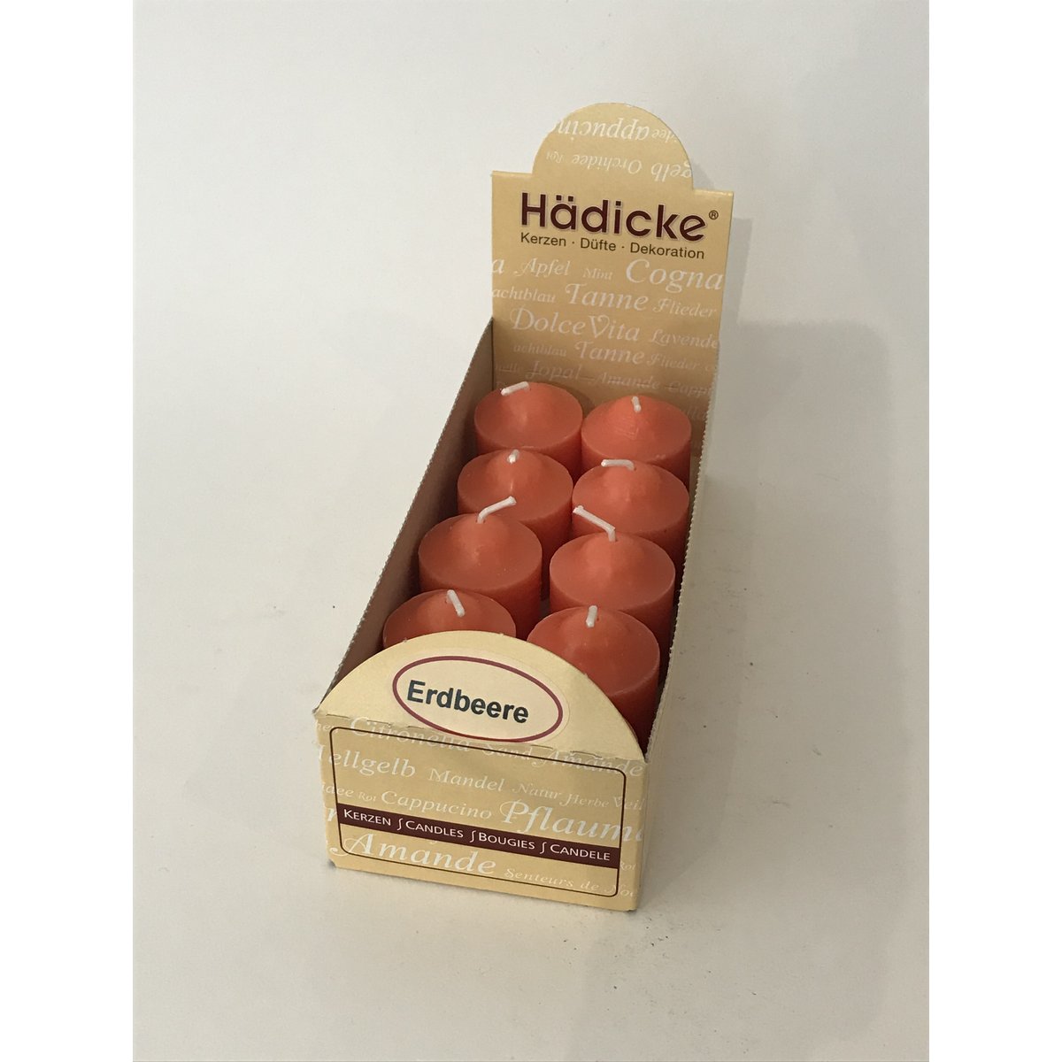 Scented votive candle strawberry, 10 pcs / box