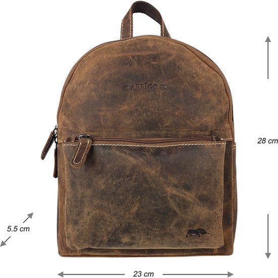 Small Cognac leather backpack for women - Arrigo buffalo