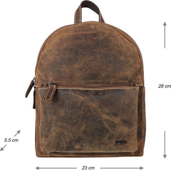 Kleiner Cognac Leder -Rucksack für Frauen - Arrigo Buffalo
