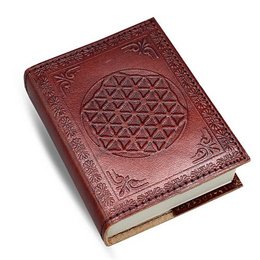 Læder præget Flower Of Life 7x10cm
