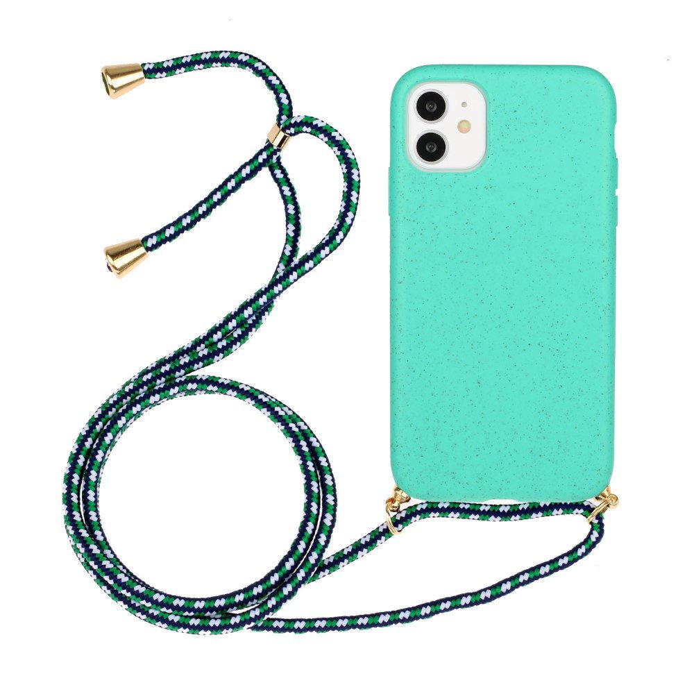 Lunso - Bagcover etui med ledning - iPhone 11 - Cyan