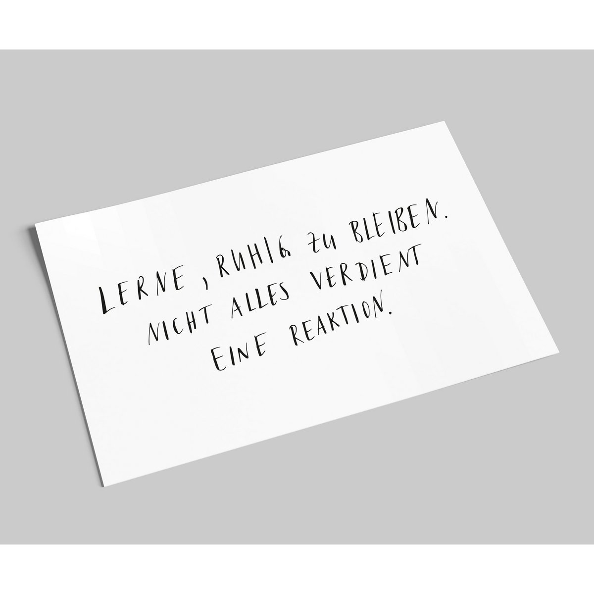 lettering card | Learn to keep calm. Not everything deserves a reaction | Deco postcard