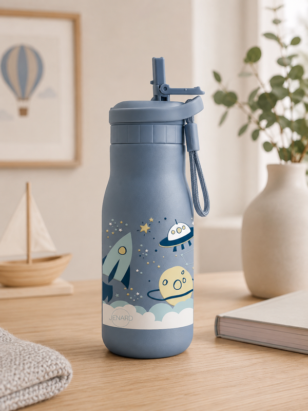 JENARD® stainless steel drinking bottle for children – space blue