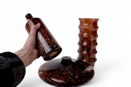 Vase Ribbel "Coffee Collection" - medium - højde 30 cm - glas