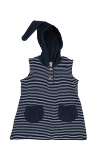 2031 IDN | Kinder Tunikakleid - Indigo-Weiss