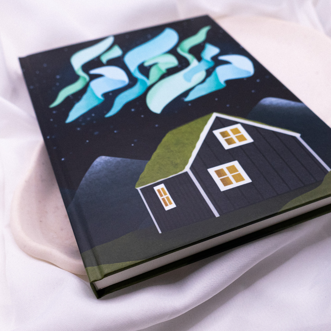 Cuaderno Islandia Aurora Boreal DIN A5 tapa dura - 128 páginas punteadas - diario de viaje Escandinavia