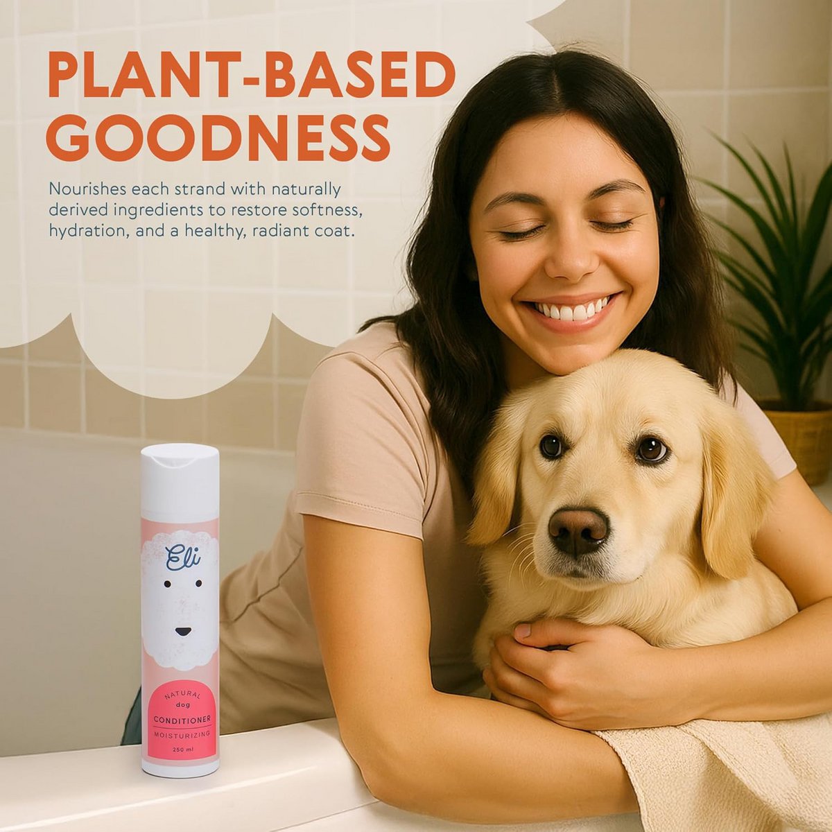 Après-shampoing naturel pour chien hydratant 250 ml